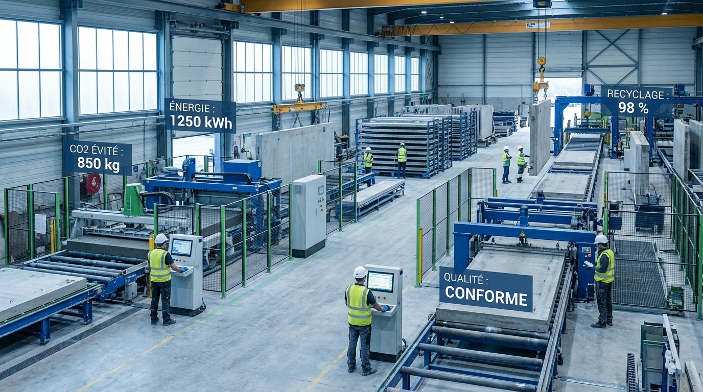 décarbonation usine préfabrication béton